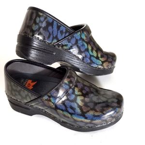 Dansko Pro XP Iridescent Clog Leopard Print